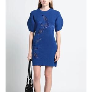 Kenzo Electric Blue Knit Mid-length Pheonix Dress XS